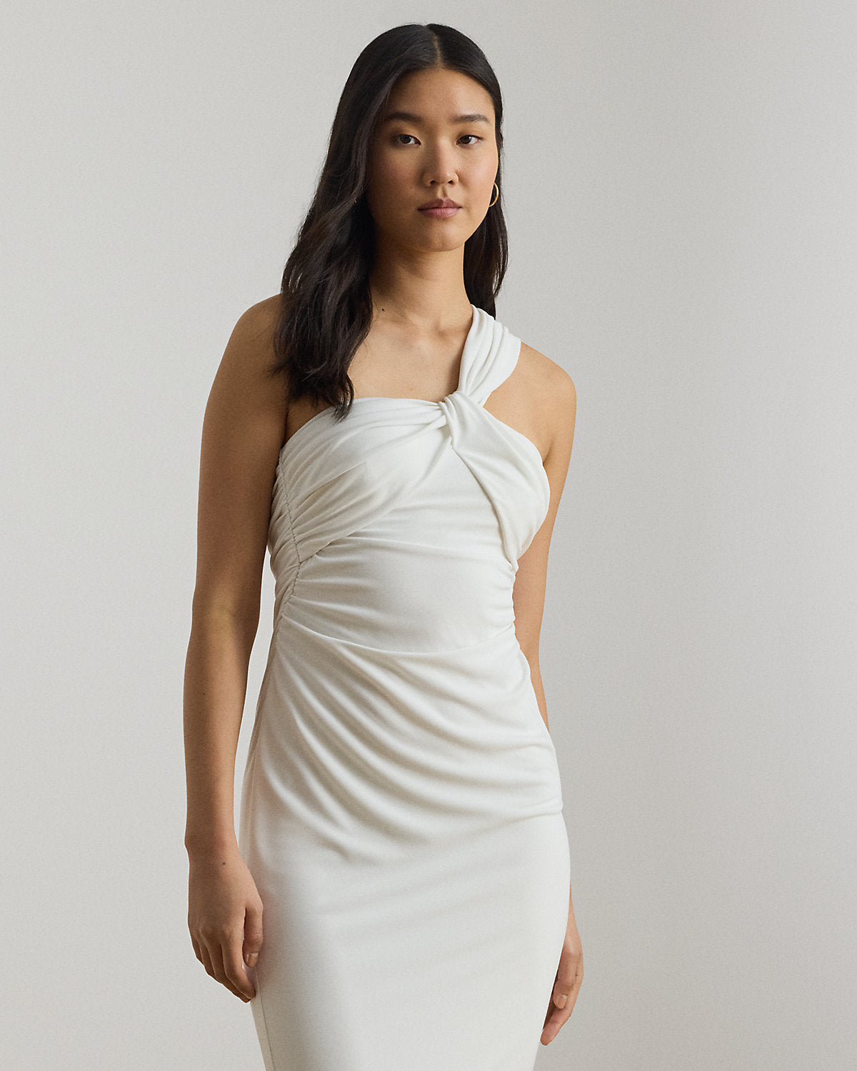 Twist-Front One-Shoulder Cocktail Dress