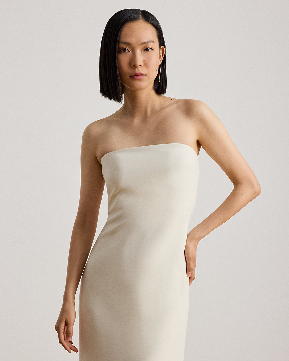 Crepe Strapless Cocktail Dress