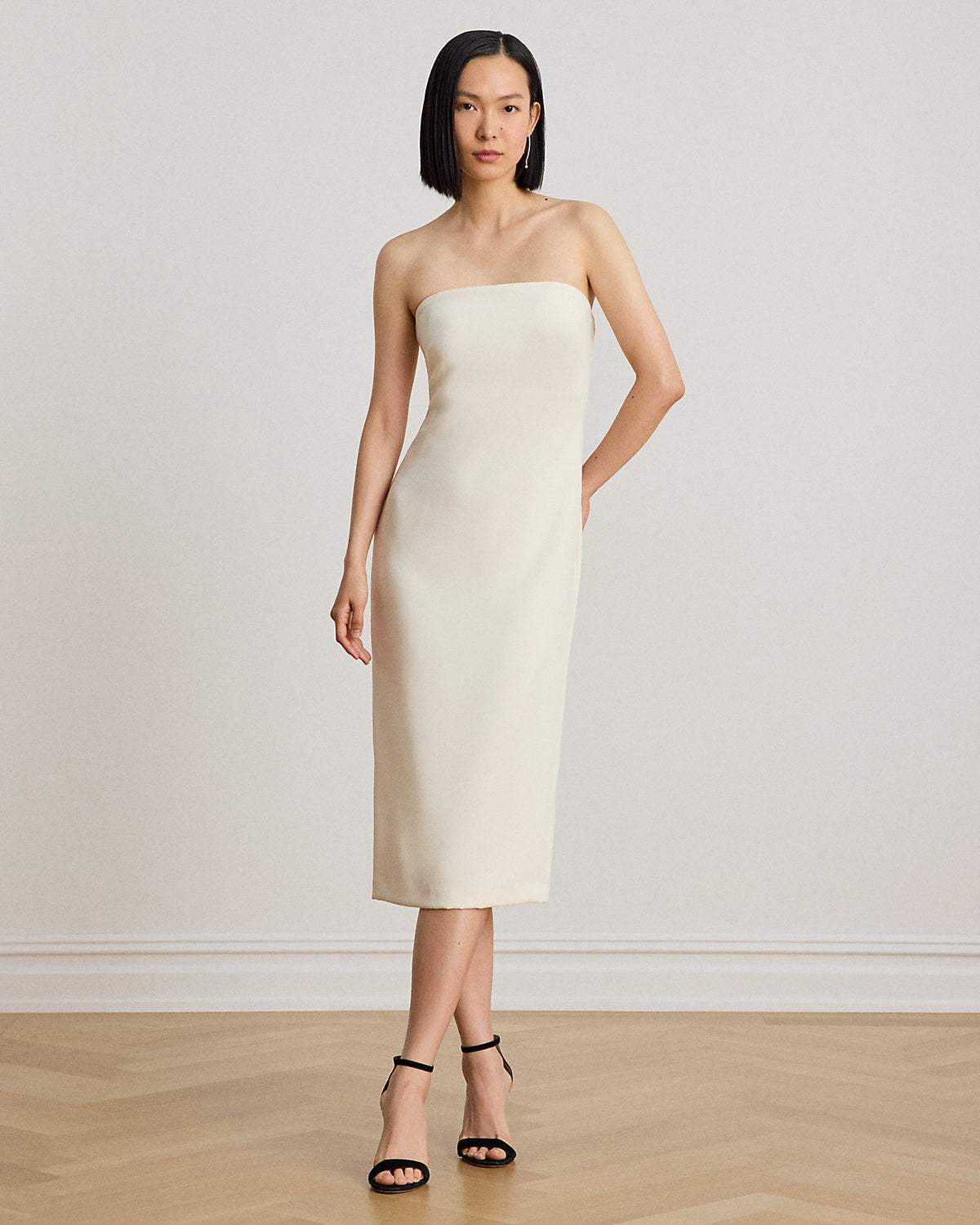 Crepe Strapless Cocktail Dress
