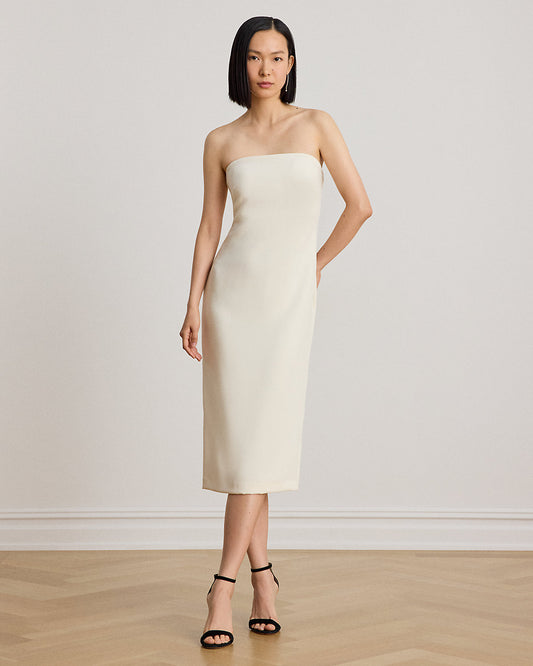 Crepe Strapless Cocktail Dress