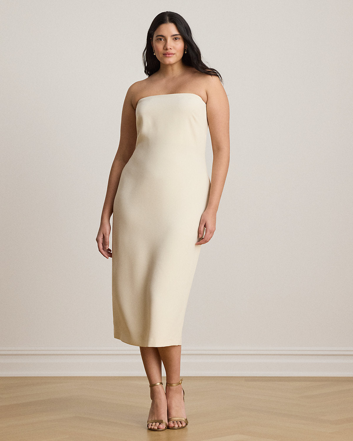 Crepe Strapless Cocktail Dress