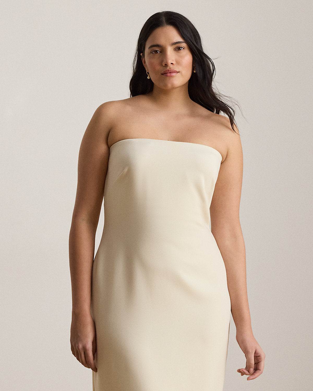 Crepe Strapless Cocktail Dress