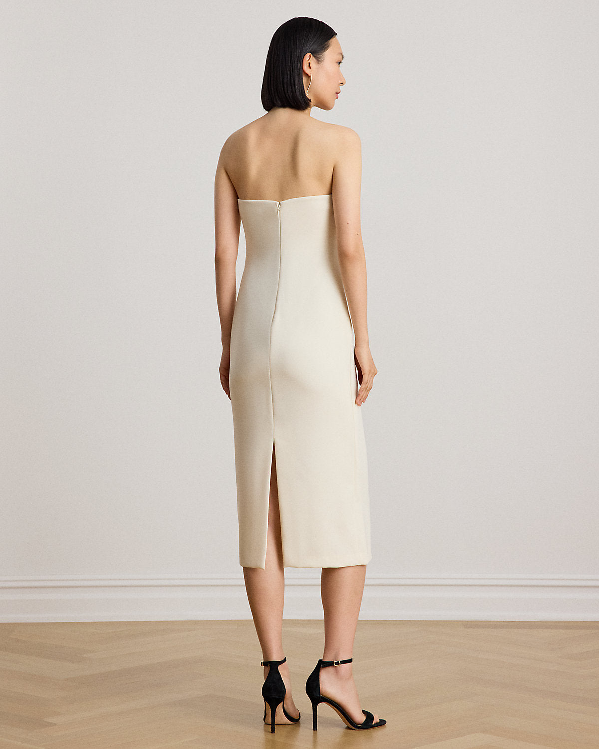 Crepe Strapless Cocktail Dress