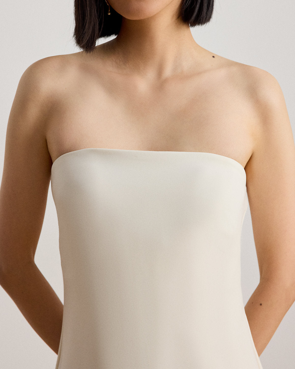 Crepe Strapless Cocktail Dress