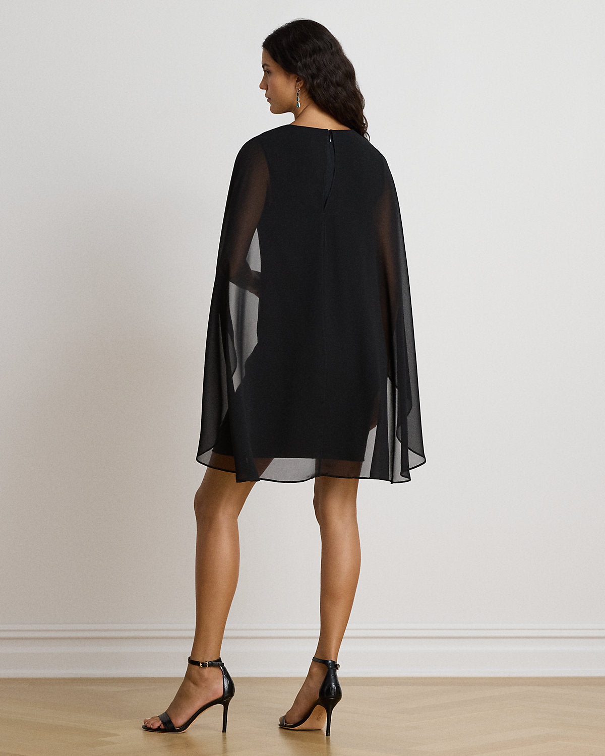 Cape Georgette Cocktail Dress