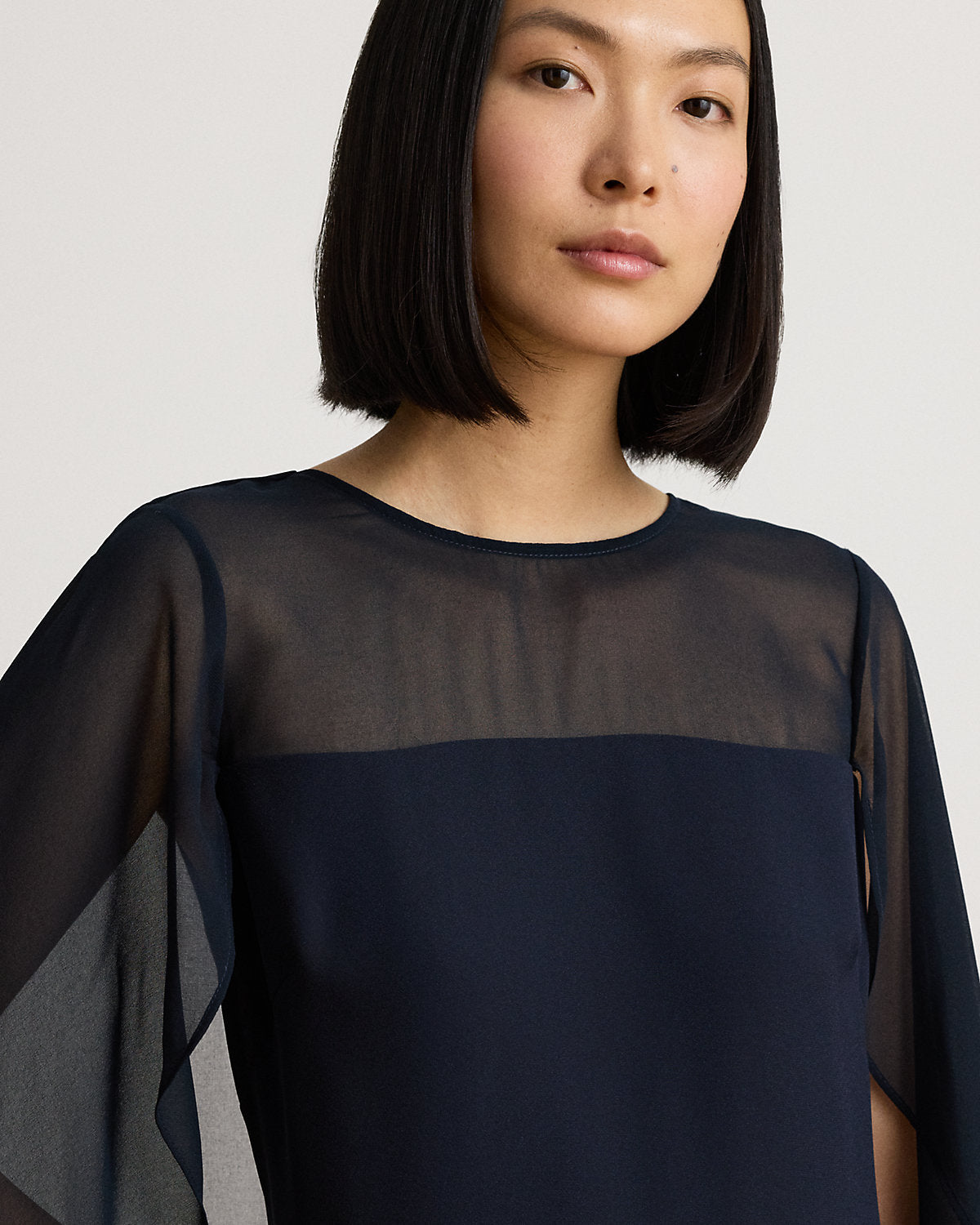Cape Georgette Cocktail Dress