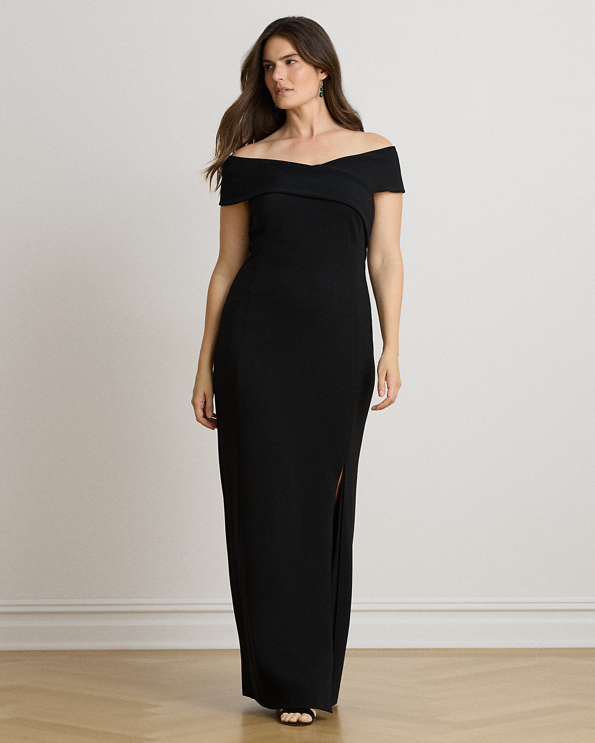 Faille Off-the-Shoulder Gown