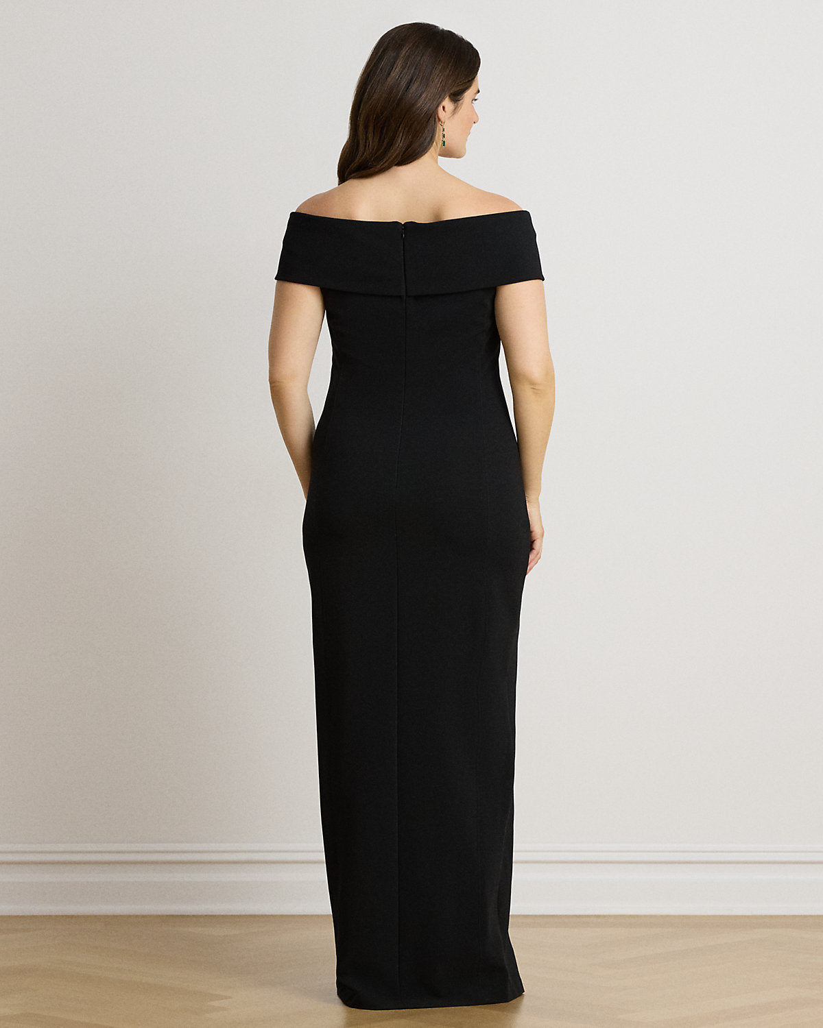 Faille Off-the-Shoulder Gown
