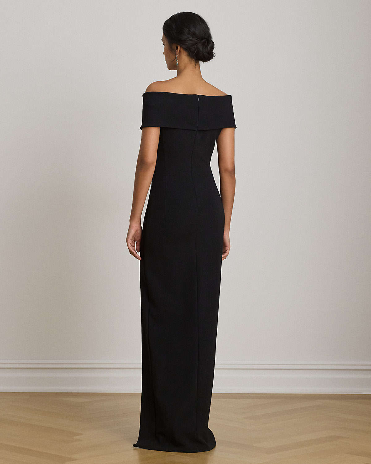 Faille Off-the-Shoulder Gown