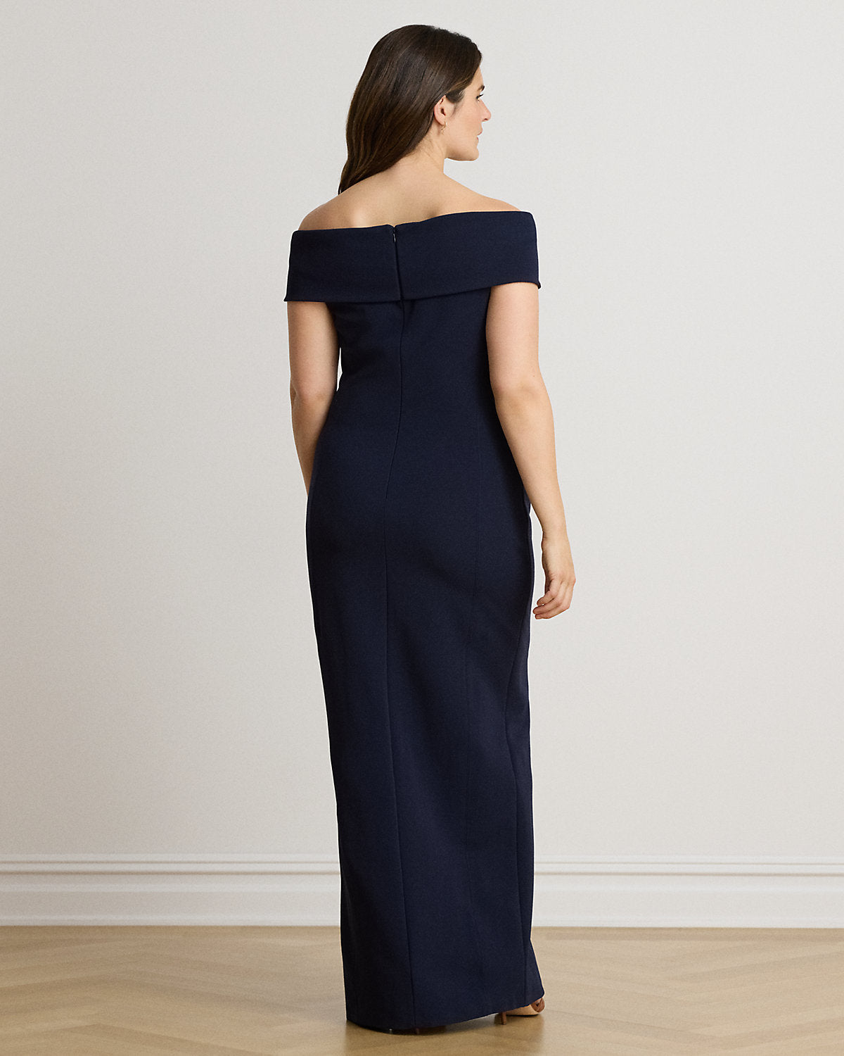 Faille Off-the-Shoulder Gown
