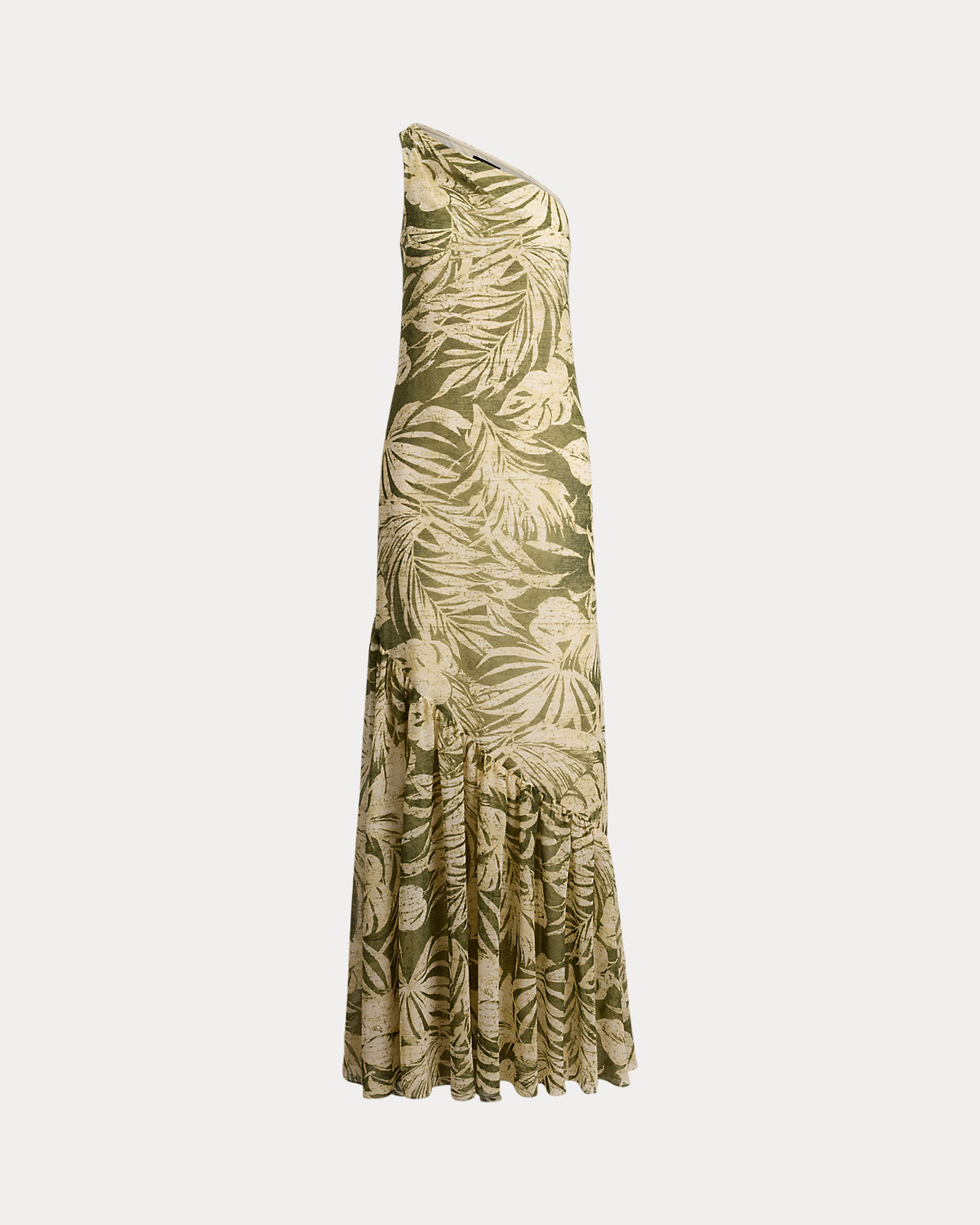 Print Georgette One-Shoulder Gown