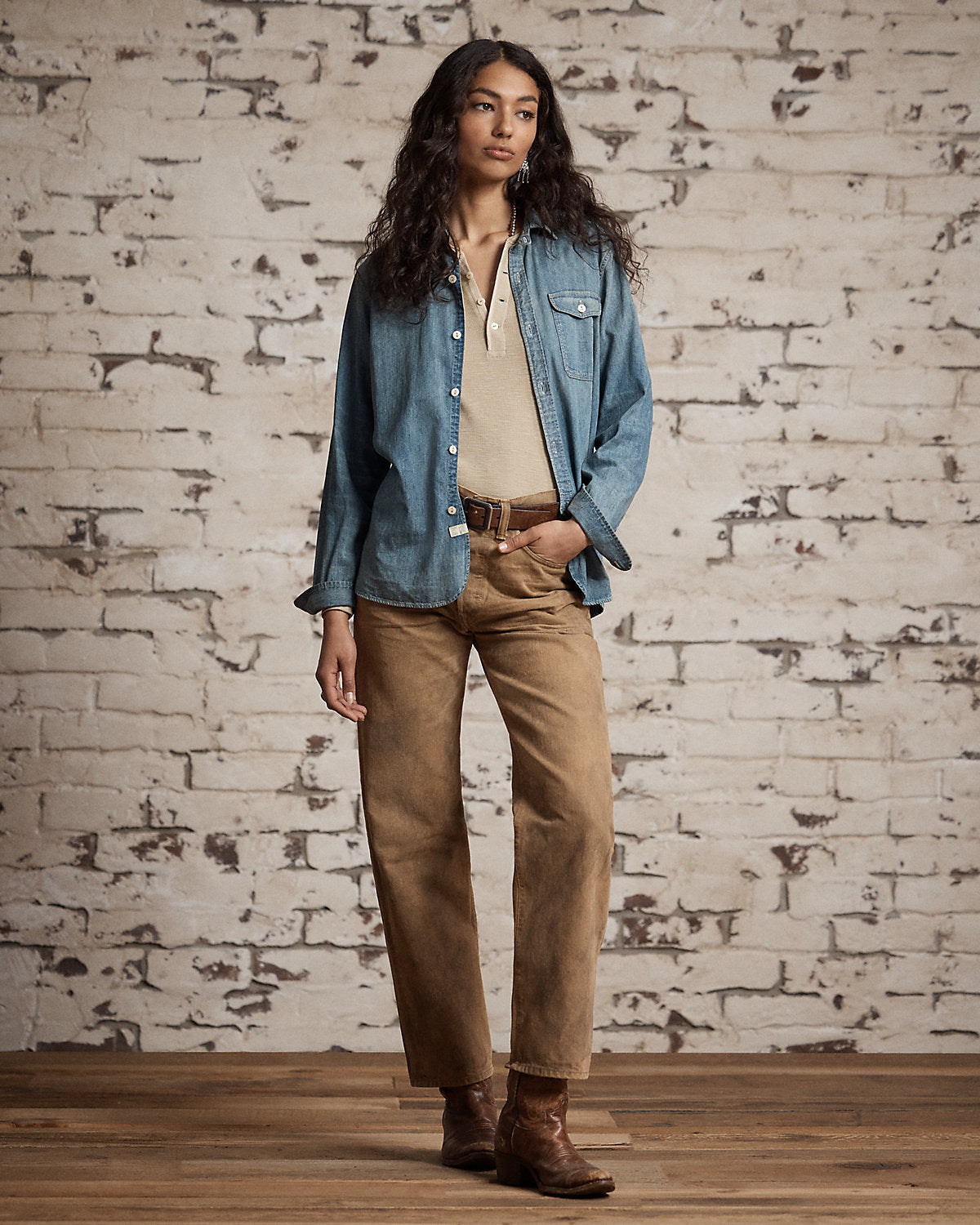 High Boy Fit Tan Jean