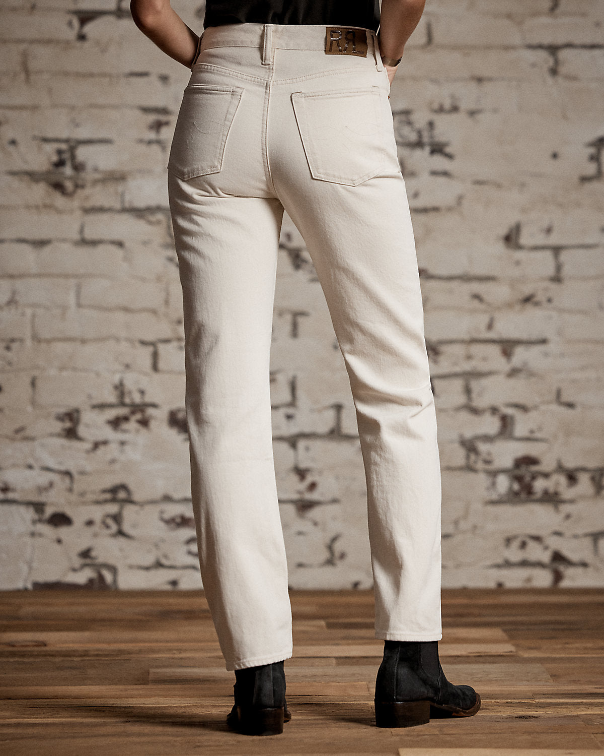 Straight Leg Fit Seeded Natural Jean