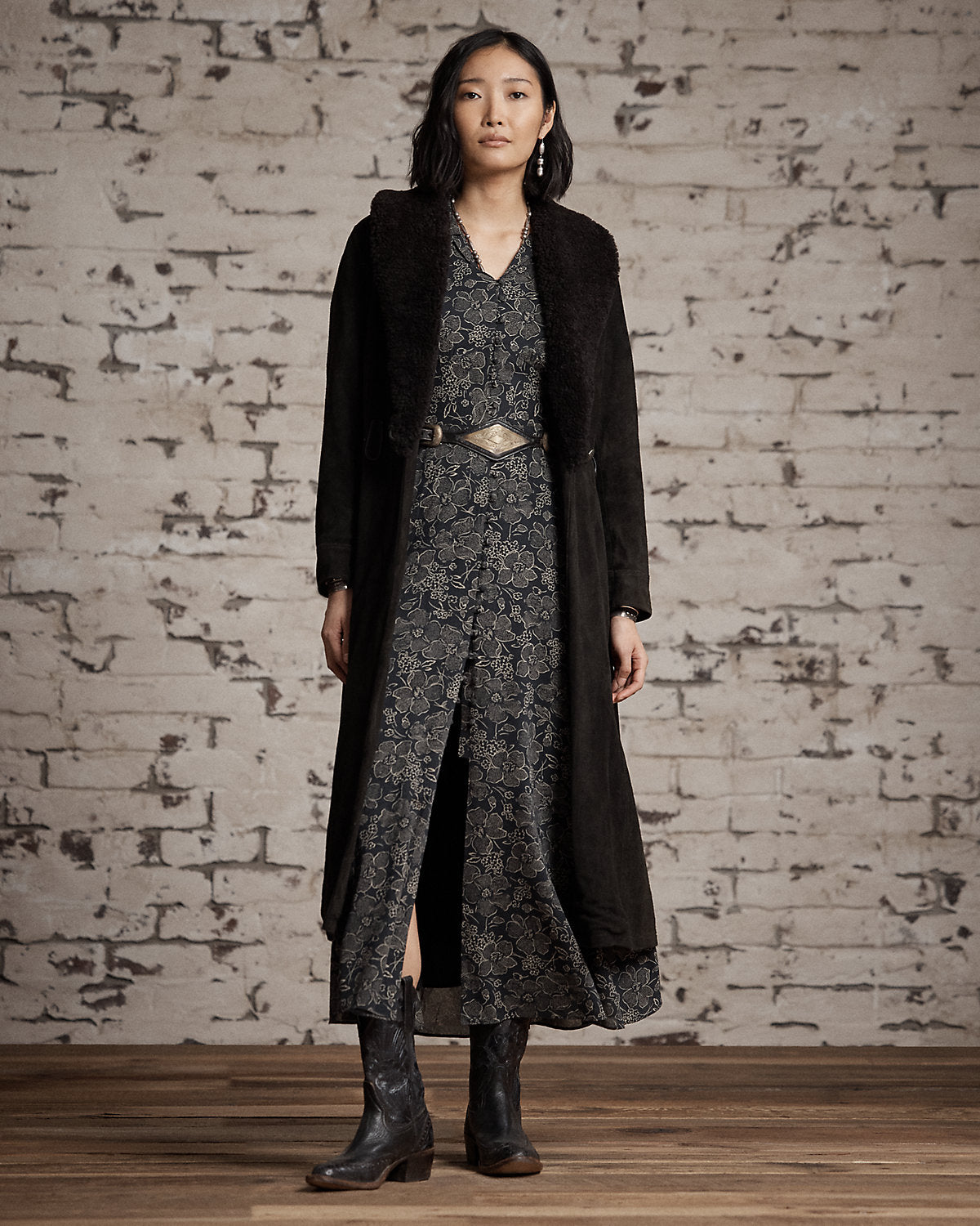 Floral-Print Crepe Dress