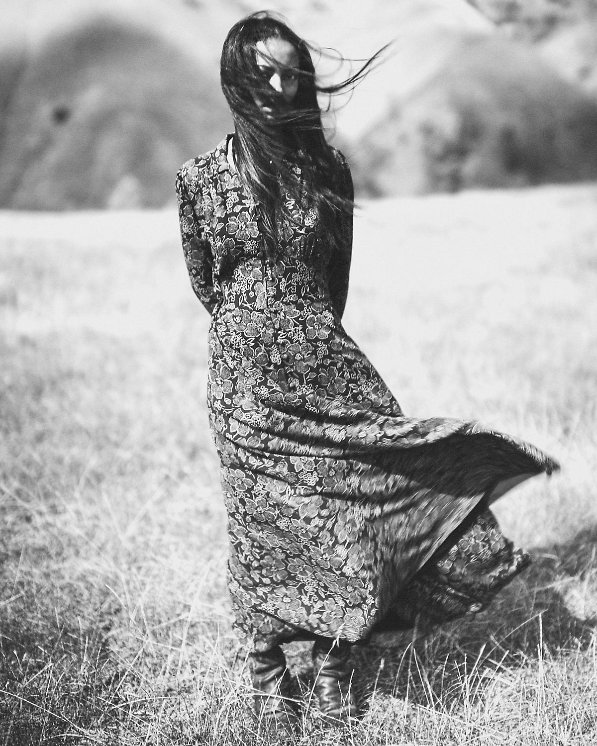 Floral-Print Crepe Dress