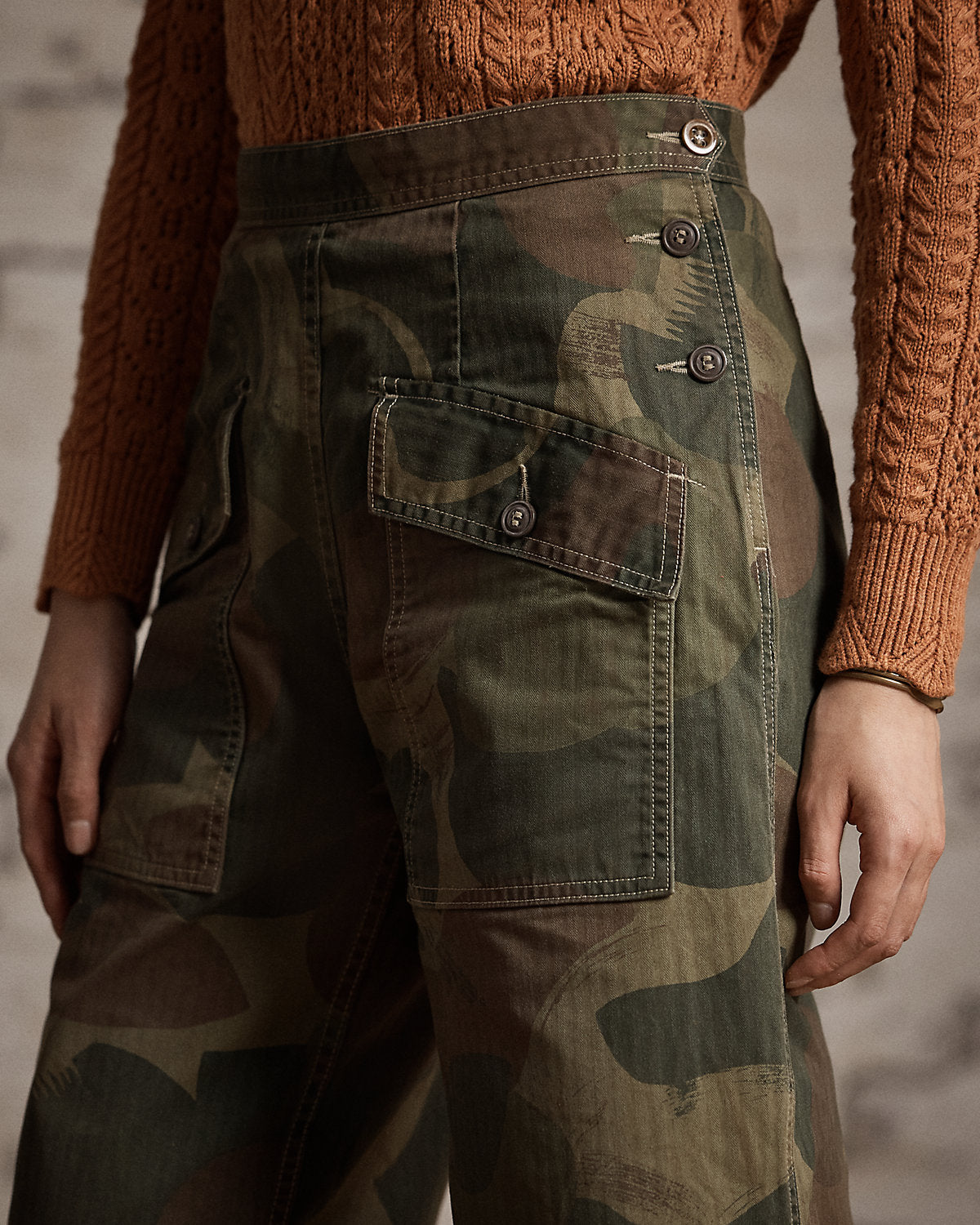 Camo Herringbone Twill Pant