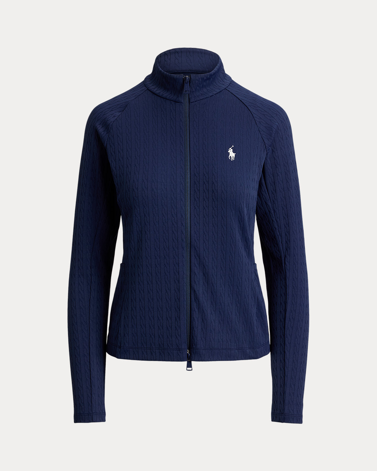 Cable Stretch-Jacquard Zip Jacket