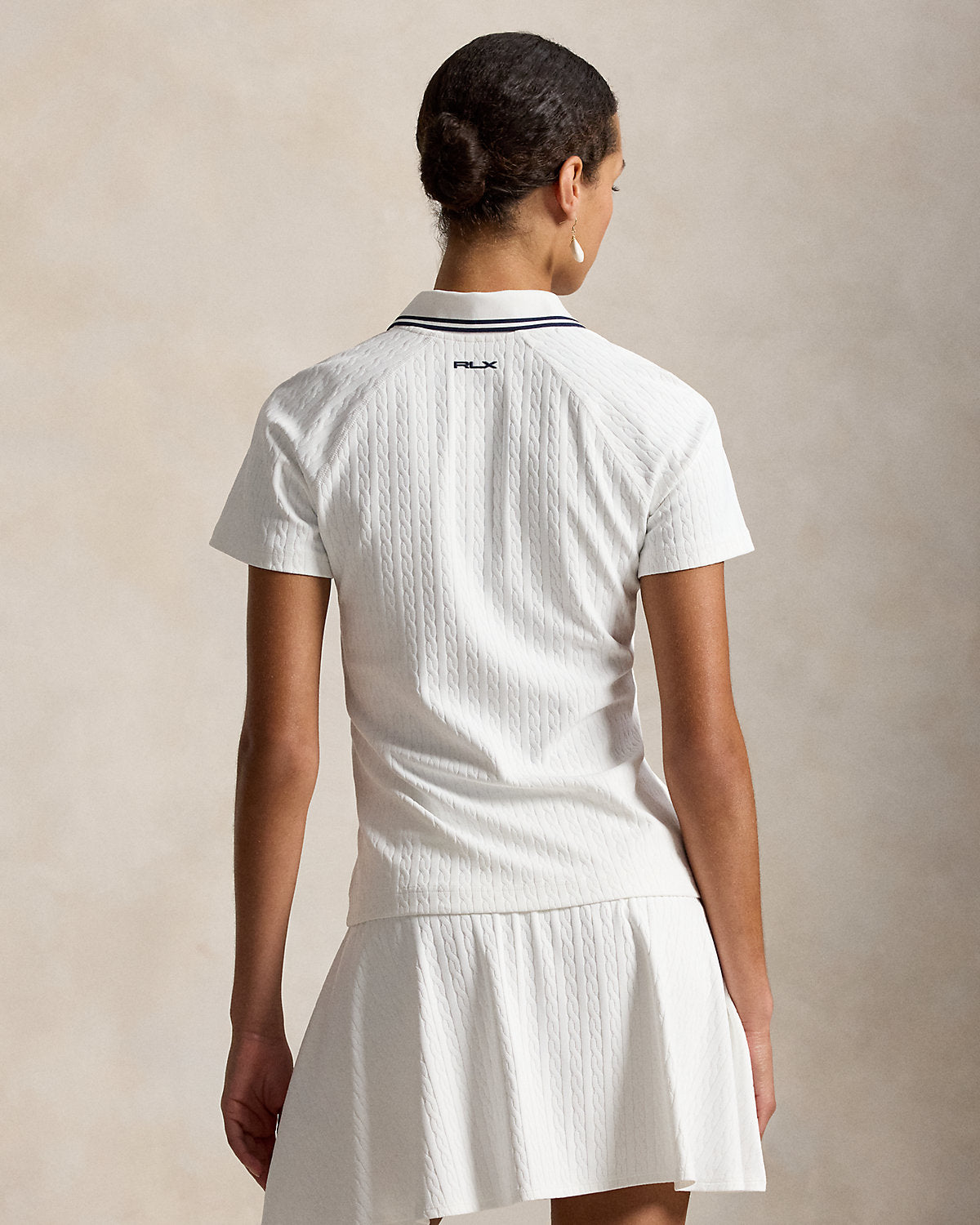 Cable Jacquard Quarter-Zip Polo Shirt