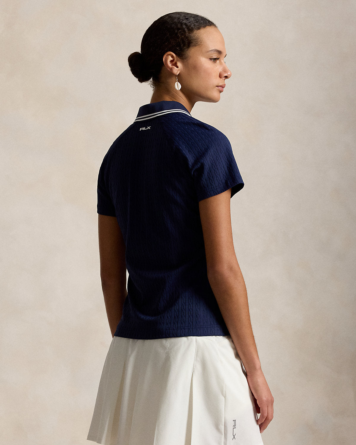 Cable Jacquard Quarter-Zip Polo Shirt