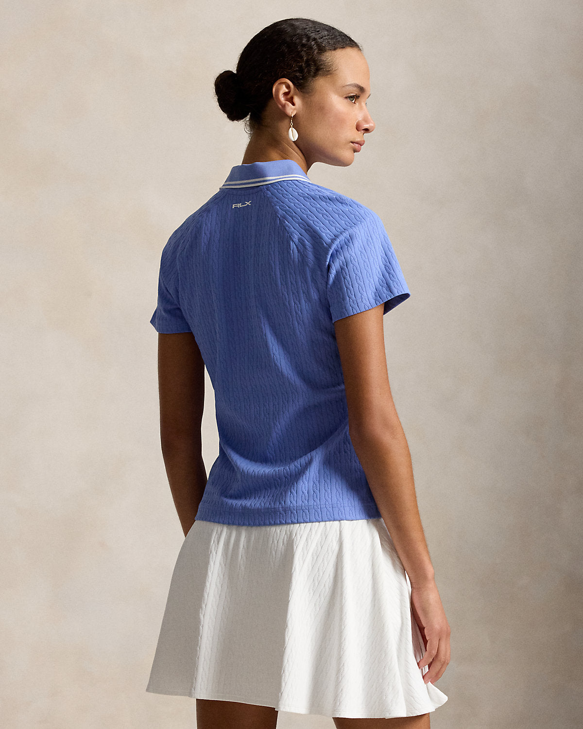Cable Jacquard Quarter-Zip Polo Shirt