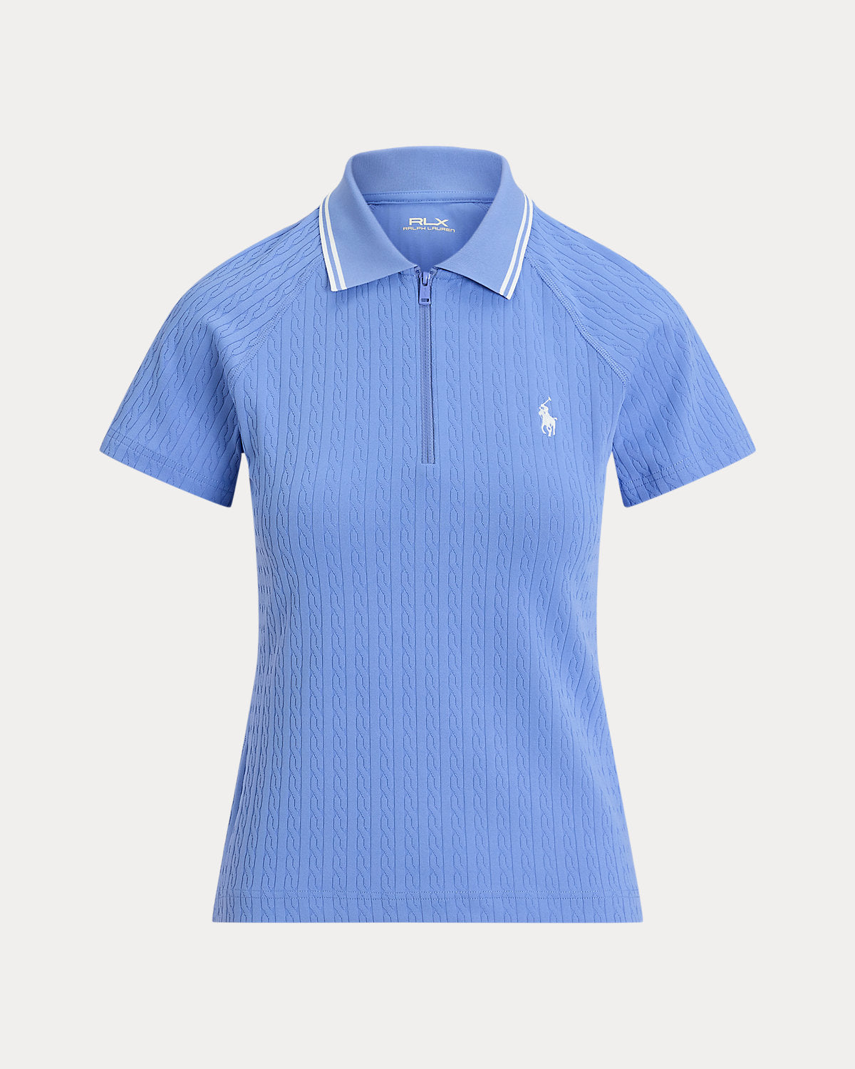 Cable Jacquard Quarter-Zip Polo Shirt