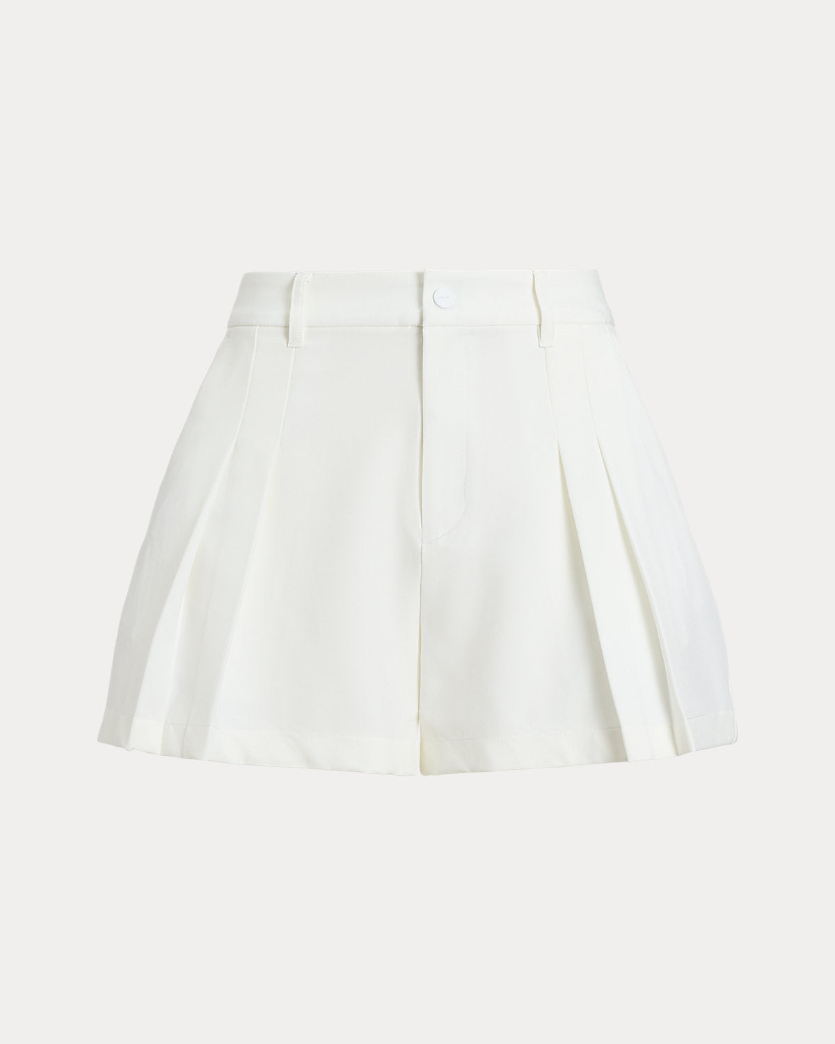 Stretch-Twill Pleated Short