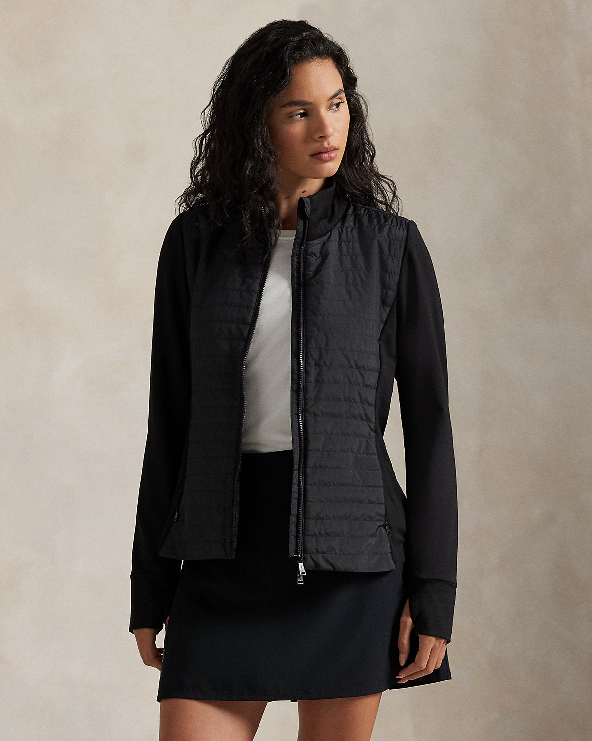 Hybrid French Terry-Quilted Zip Jacket