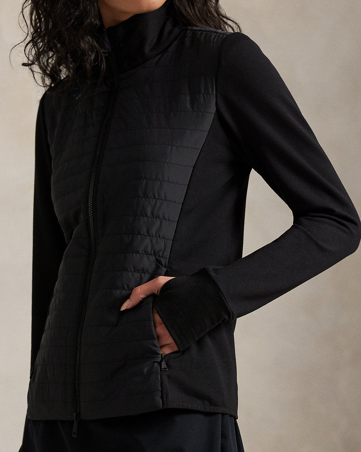 Hybrid French Terry-Quilted Zip Jacket
