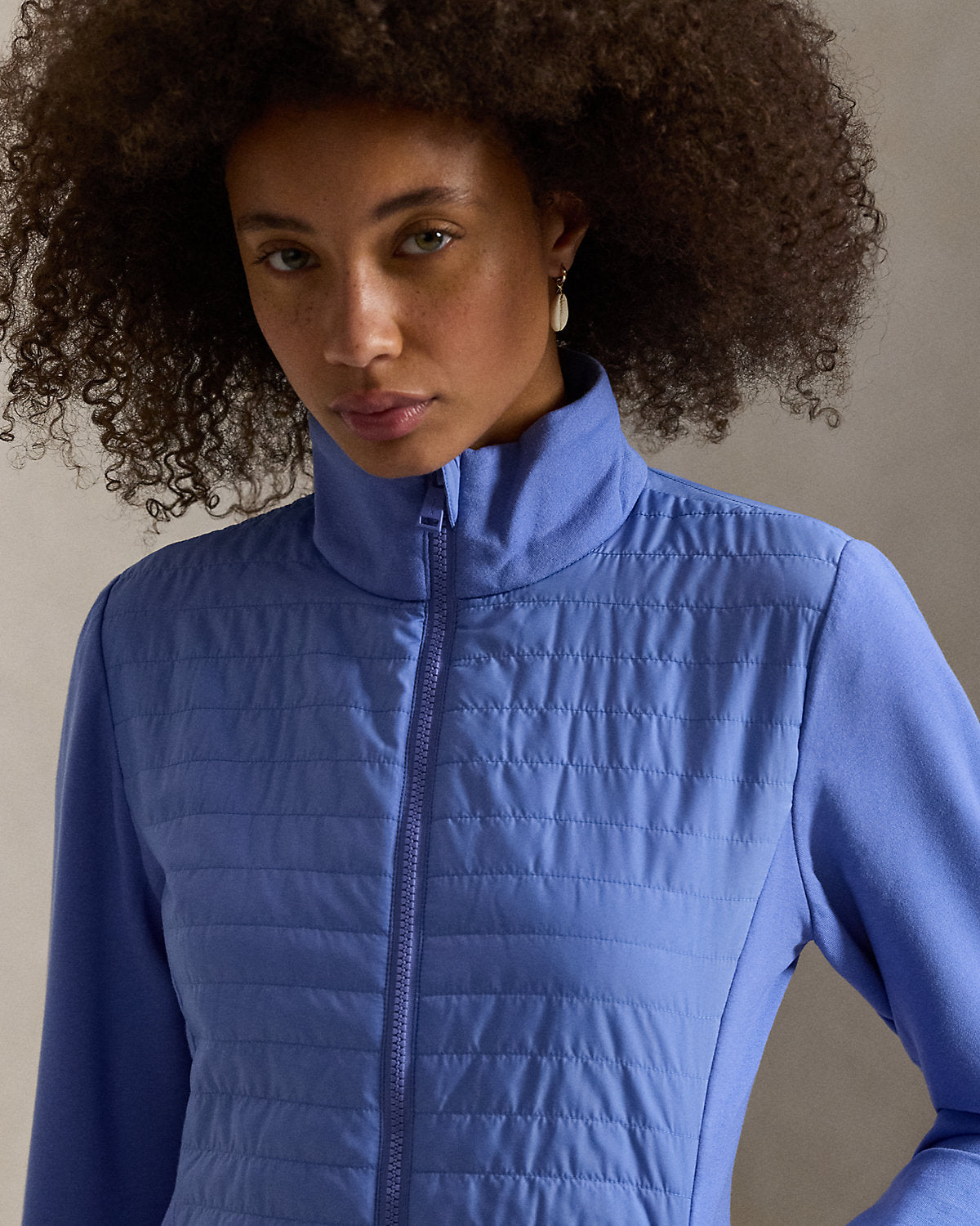 Hybrid French Terry-Quilted Zip Jacket