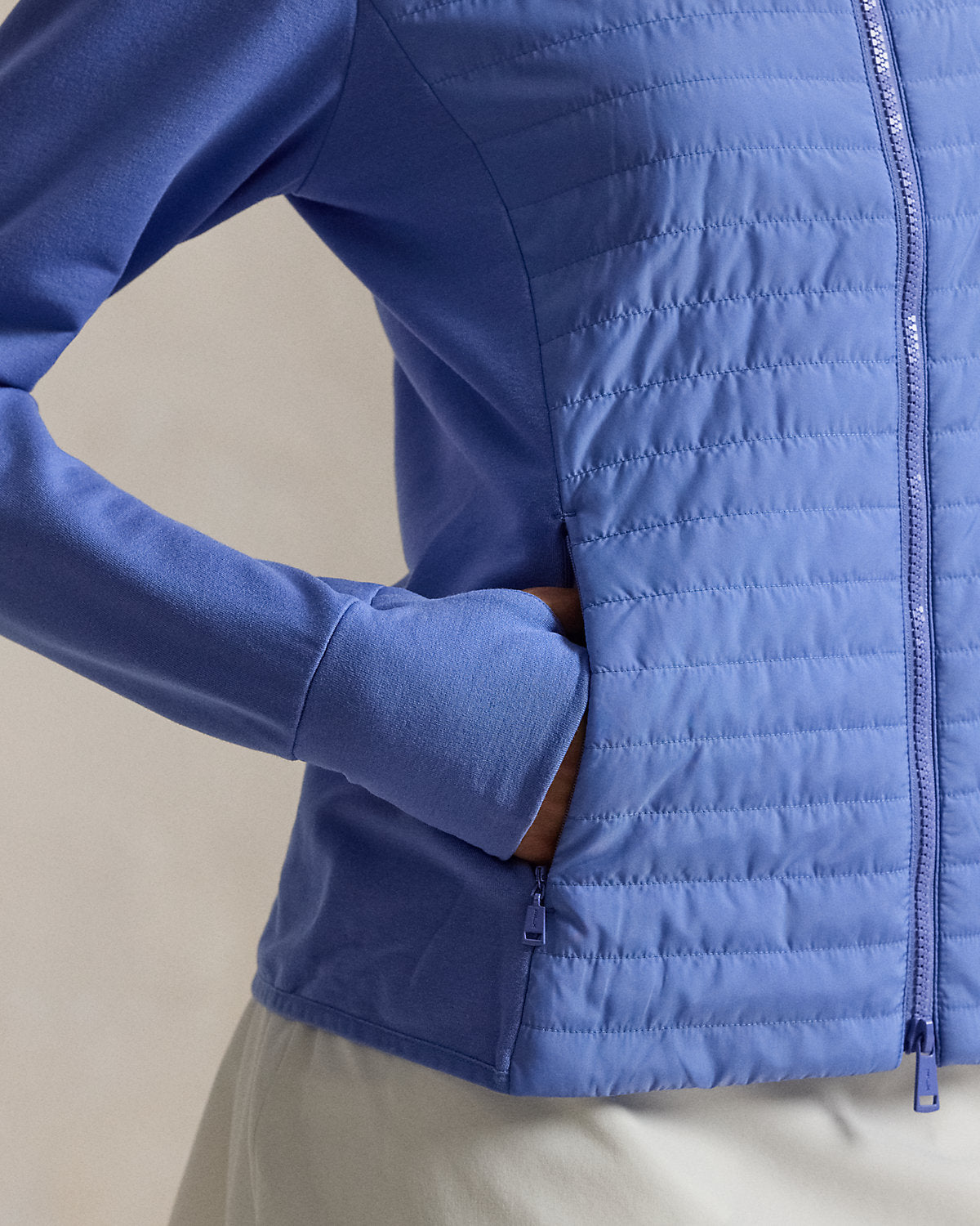 Hybrid French Terry-Quilted Zip Jacket