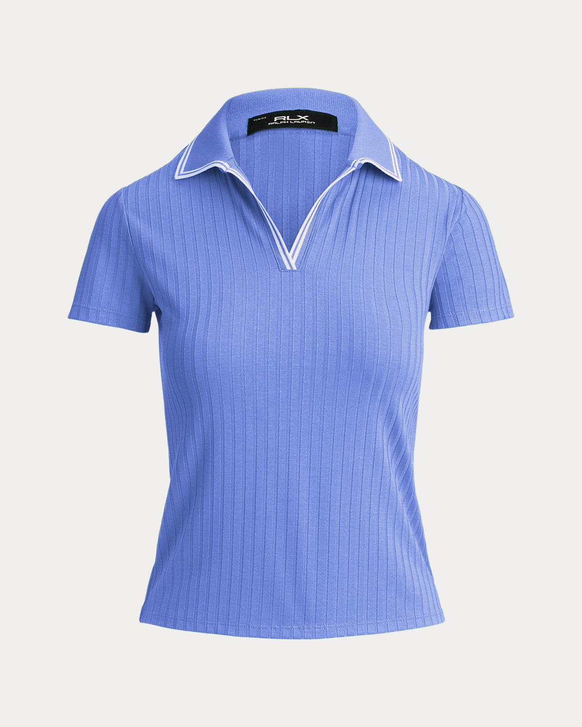 Slim Fit Rib-Knit Cricket Polo Shirt