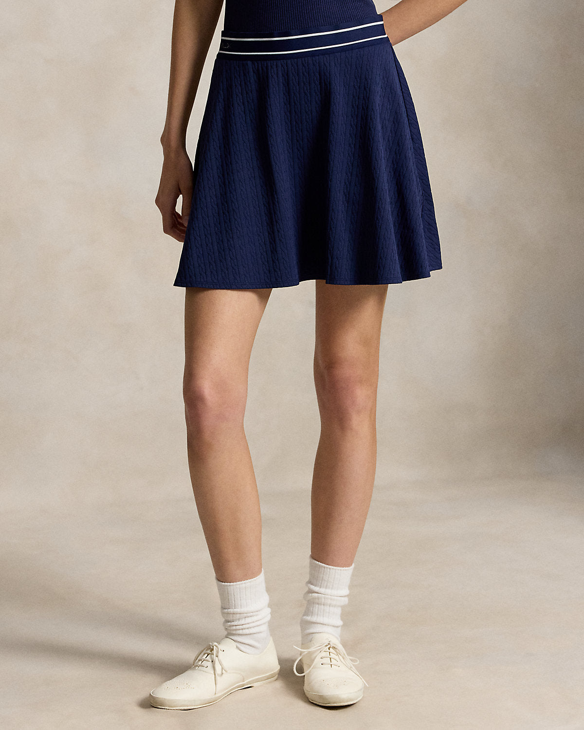 Cable-Motif A-Line Skort