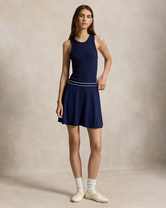 Cable-Motif A-Line Skort