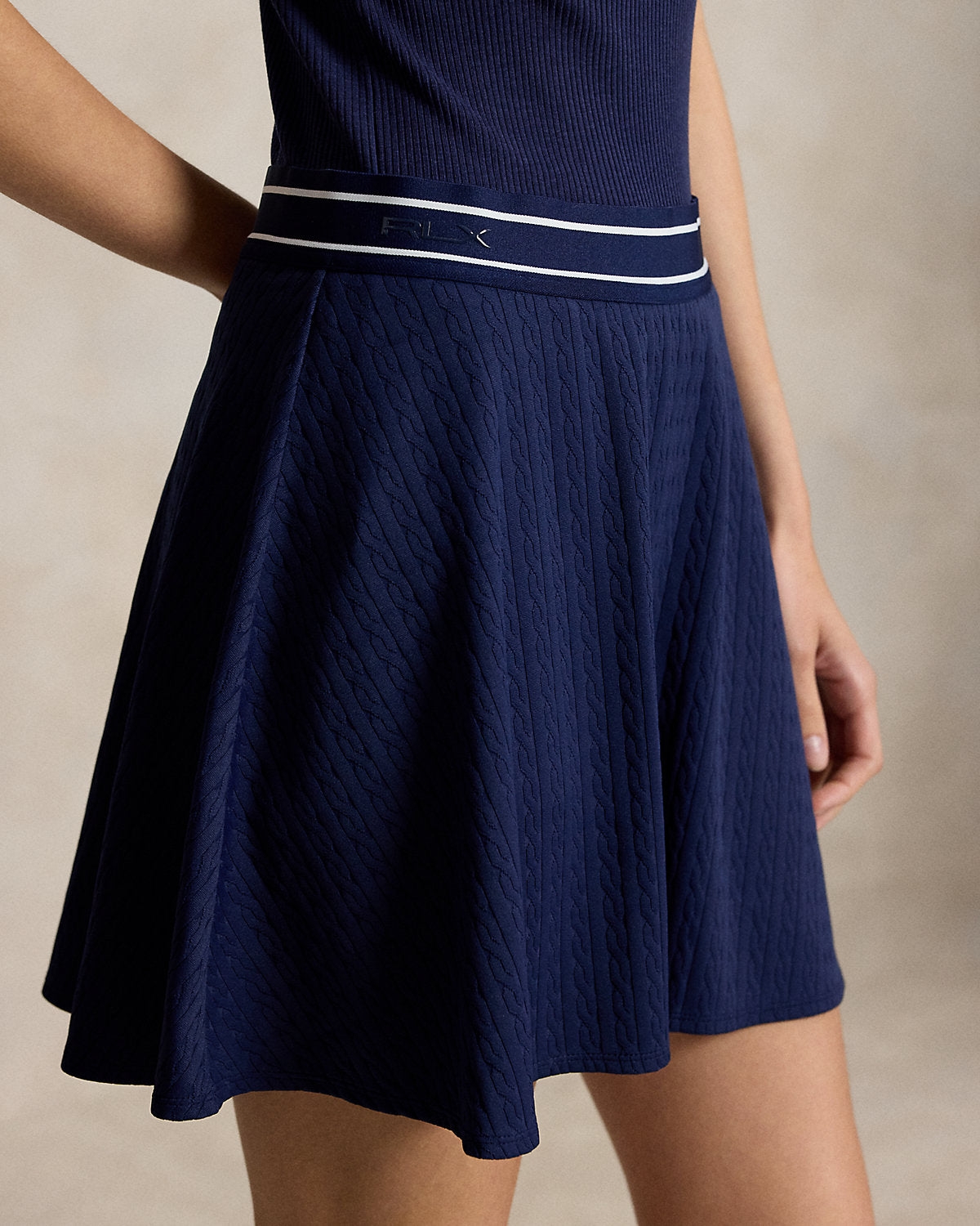 Cable-Motif A-Line Skort