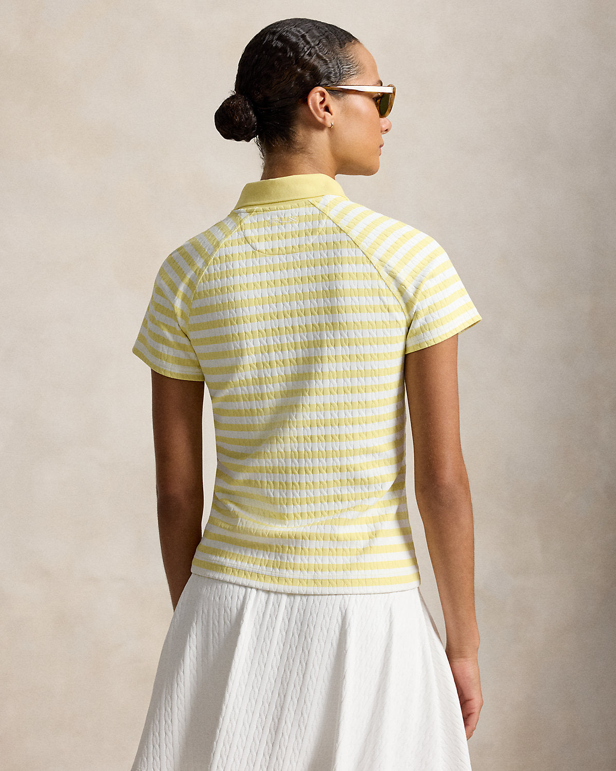 Striped Cable Quarter-Zip Polo Shirt