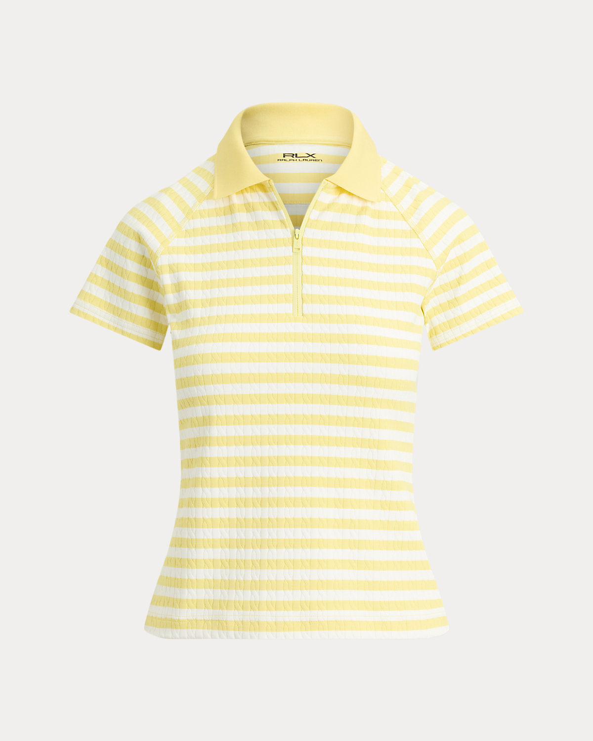 Striped Cable Quarter-Zip Polo Shirt
