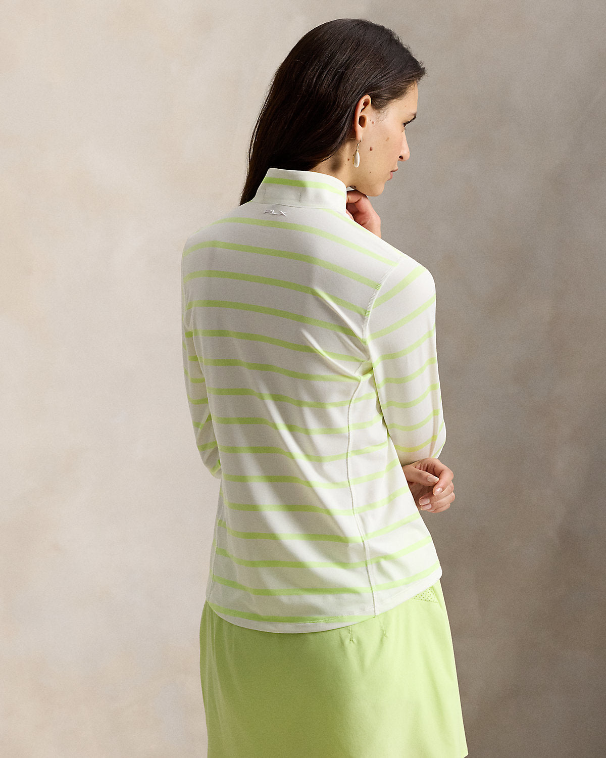 Striped Stretch-Jersey Quarter-Zip