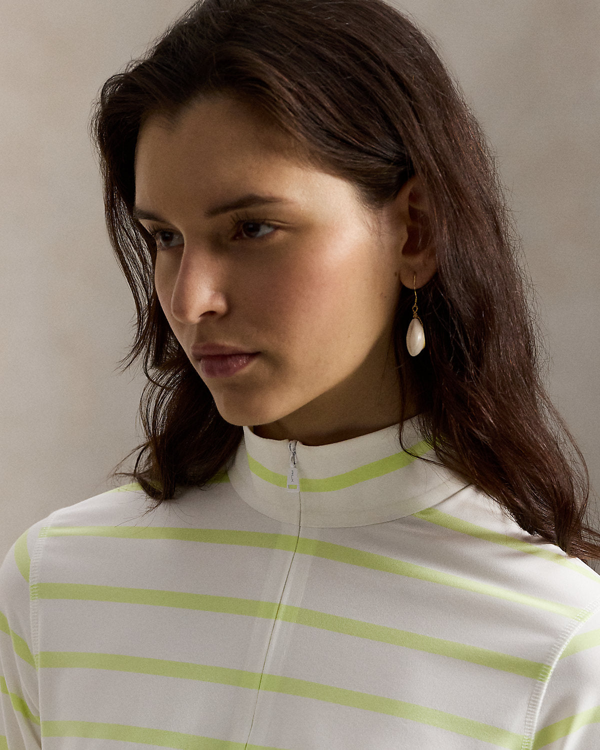 Striped Stretch-Jersey Quarter-Zip