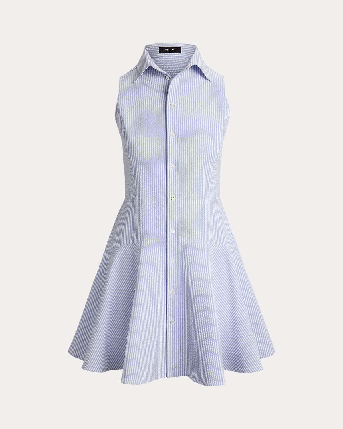 Seersucker Sleeveless Shirtdress