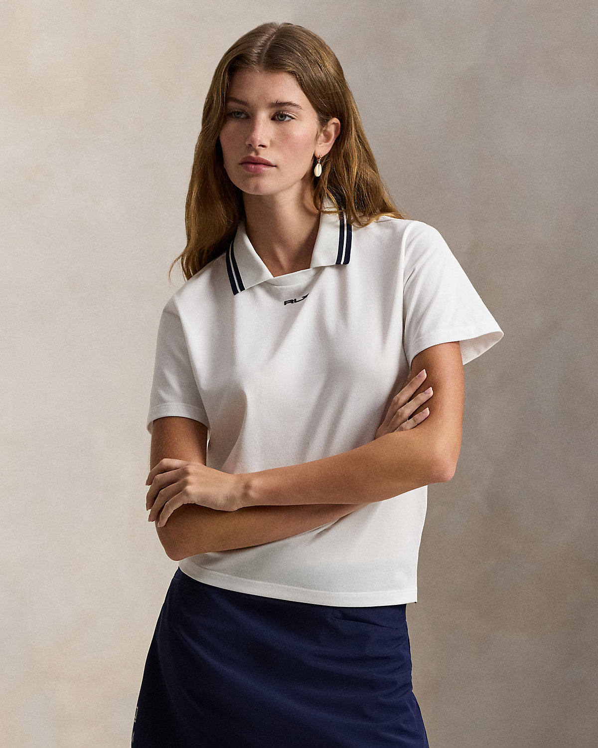 Jersey Layered-Collar Polo Shirt