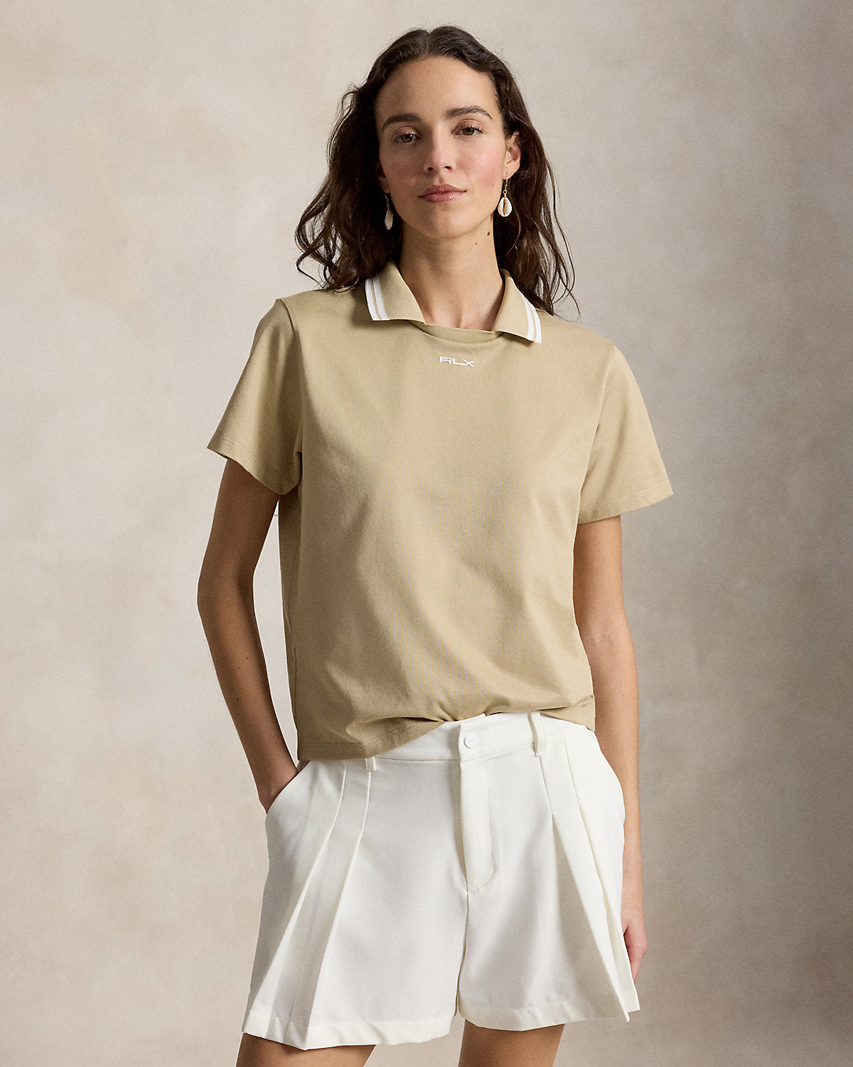 Jersey Layered-Collar Polo Shirt