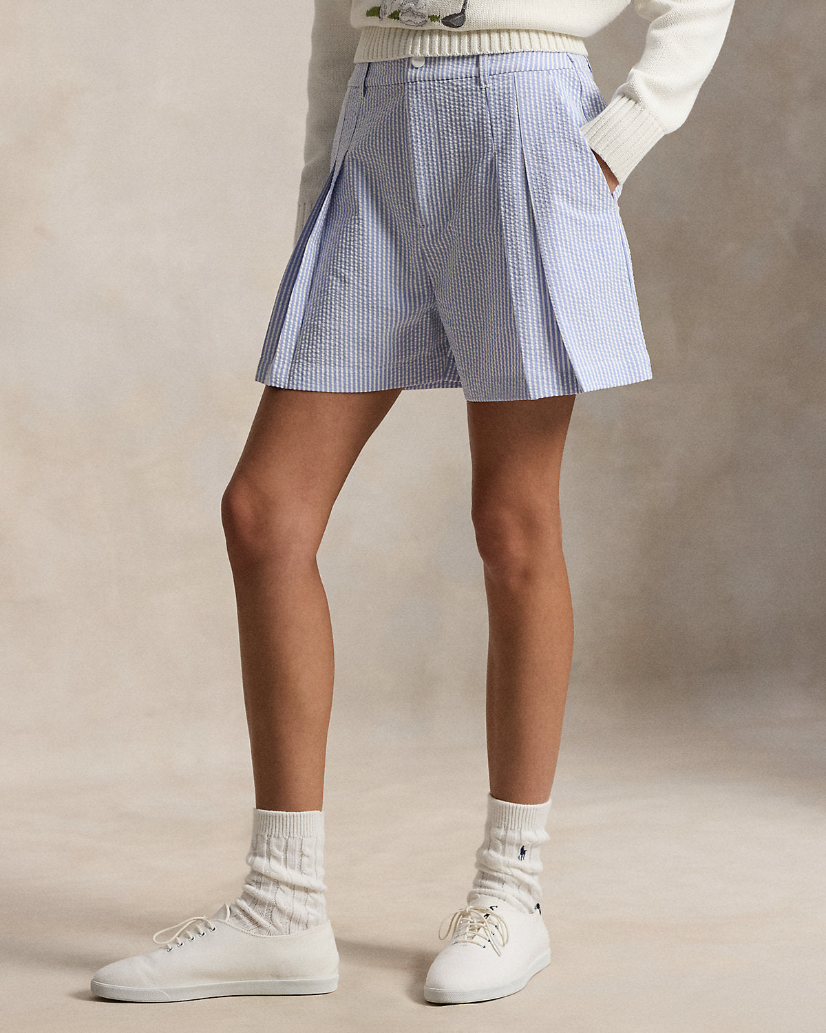Seersucker Pleated Short