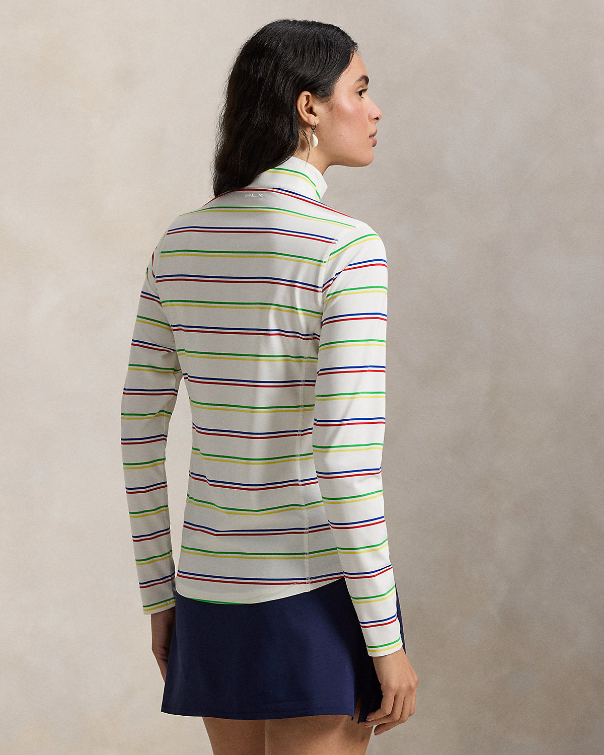 Striped Stretch-Jersey Quarter-Zip
