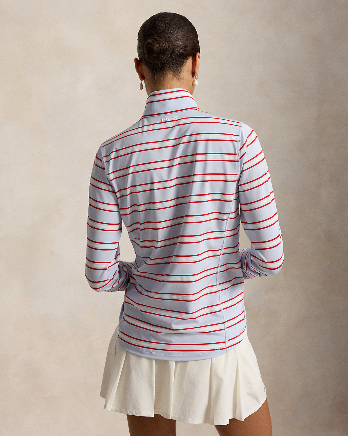 Striped Stretch-Jersey Quarter-Zip