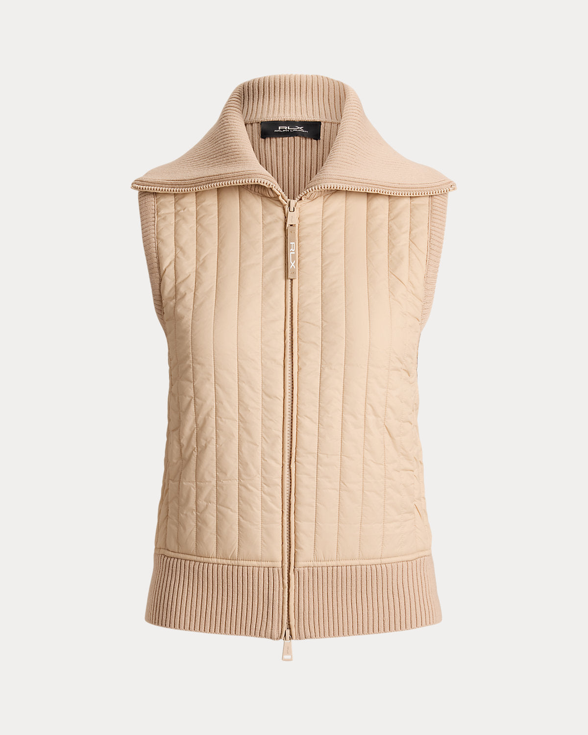 Quilted-Panel Wool Zip Vest