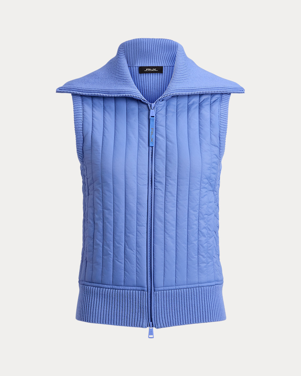 Quilted-Panel Wool Zip Vest