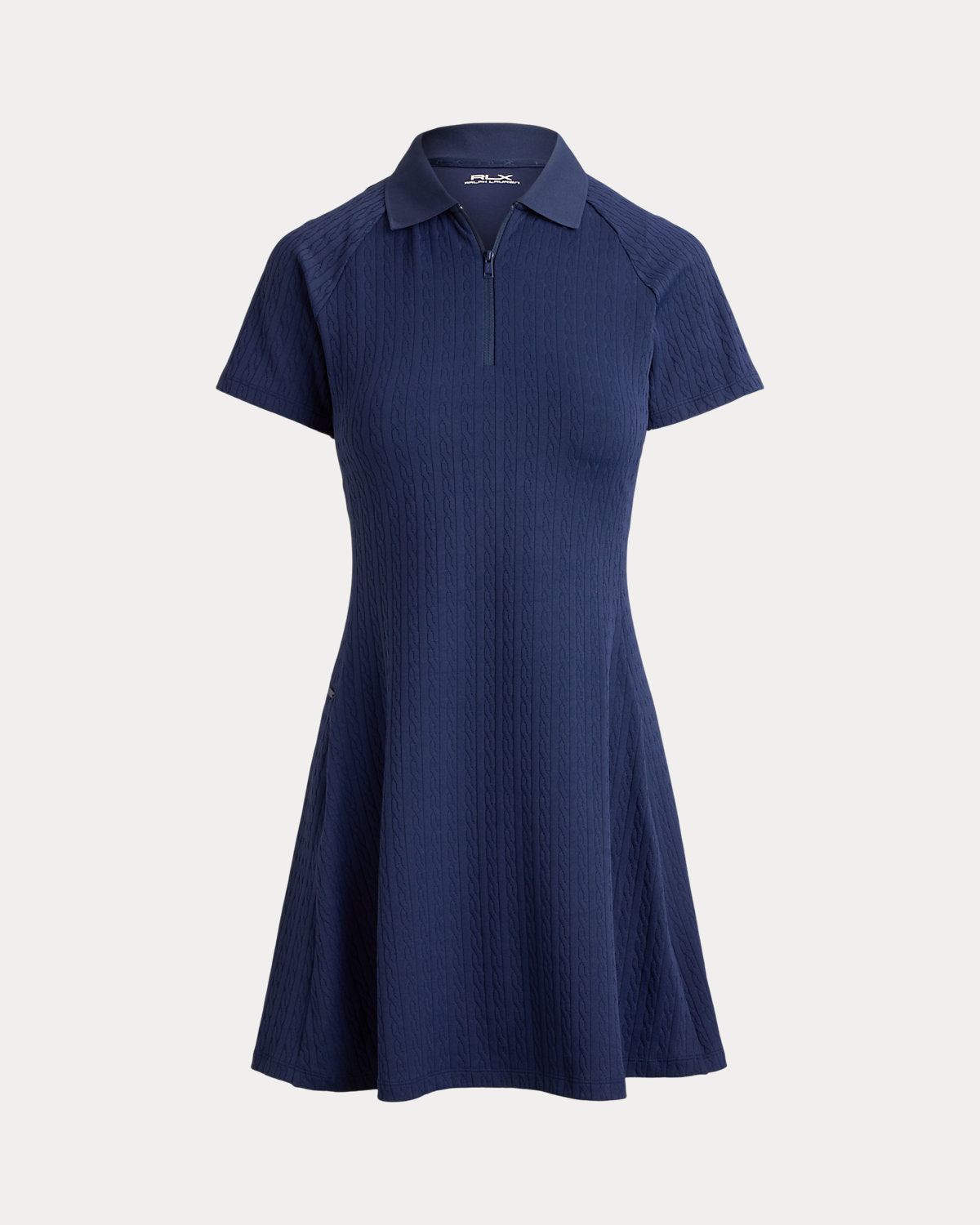 Cable Stretch-Jacquard Polo Dress