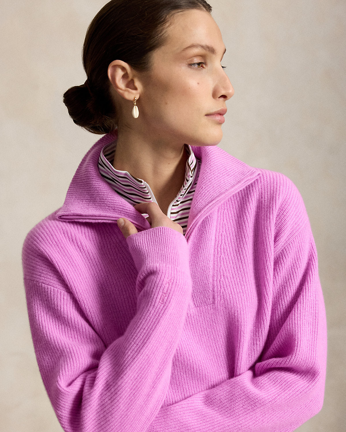 Washable Cashmere Half-Zip Sweater