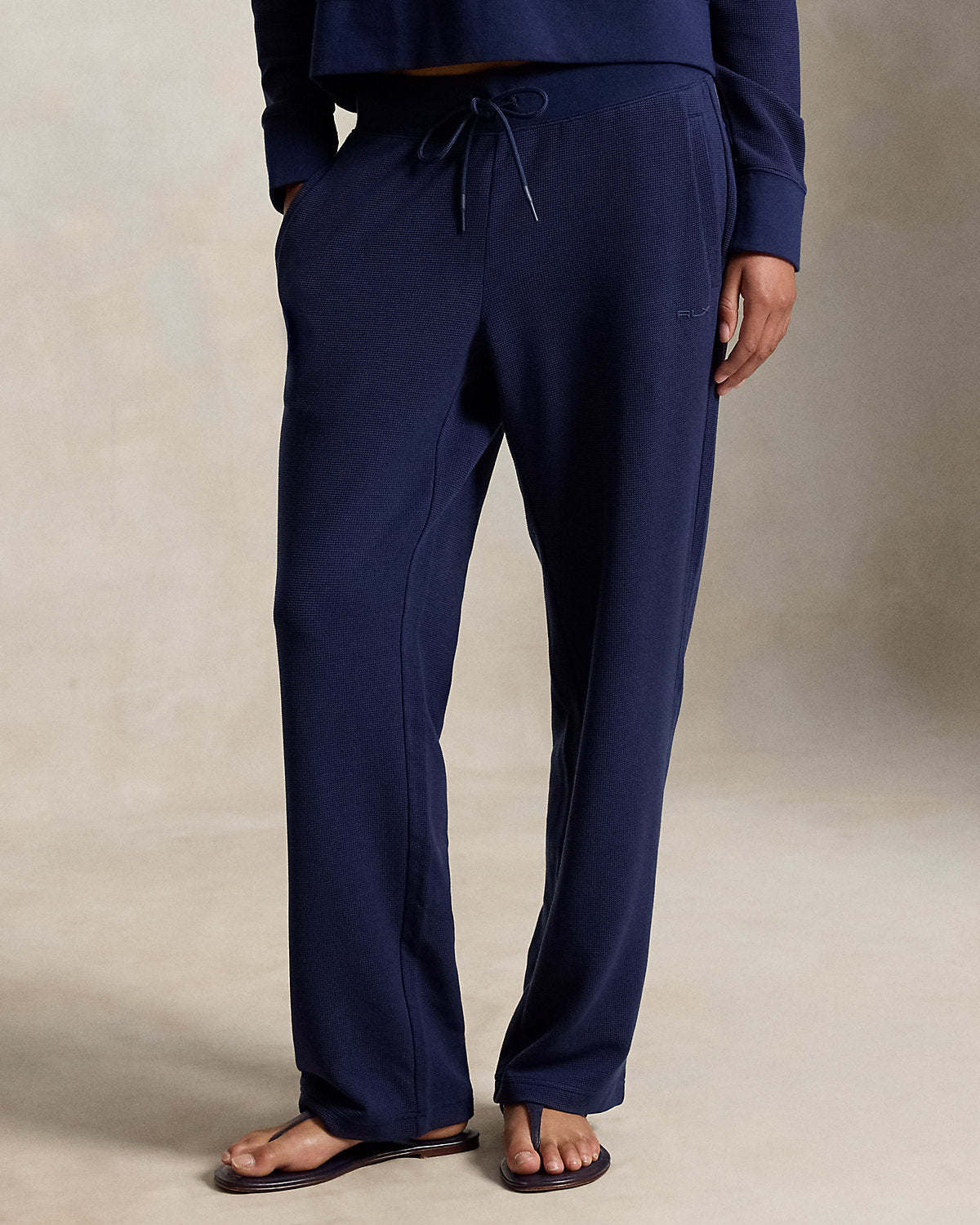 Waffle?Knit Drawstring Pant