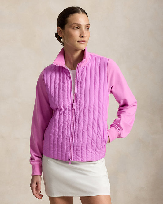 Hybrid Cropped Full-Zip Mockneck